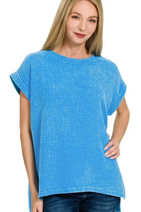 Zenana Woven Double Gauze Acid Washed Short Sleeve Top - Update AvenueT-ShirtsTrendsi100100746991978100100746991978d4da7e5d - f78f - 4df6 - 9f4d - abed03128657 - Max - OriginDEEP SKY