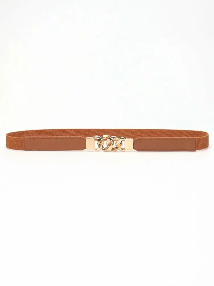 Zinc Alloy Buckle Elastic PU Belt - Update AvenueTrendsi100100896781632100100896781632Zinc Alloy Buckle Elastic PU BeltOchre/Gold