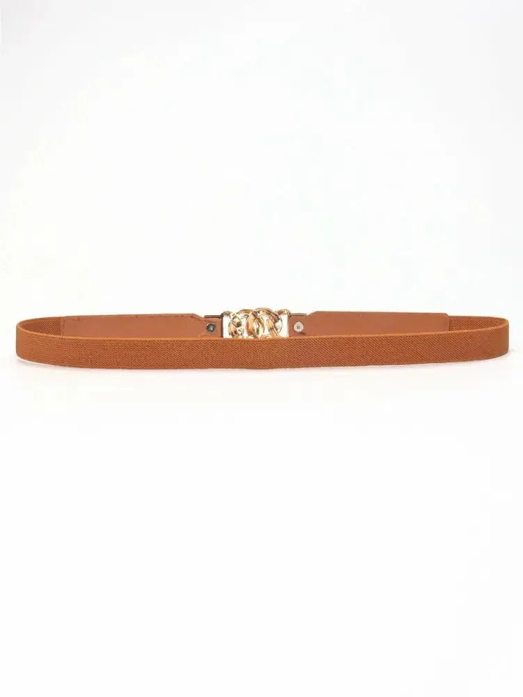 Zinc Alloy Buckle Elastic PU Belt - Update AvenueTrendsi100100896781632100100896781632Zinc Alloy Buckle Elastic PU BeltOchre/Gold