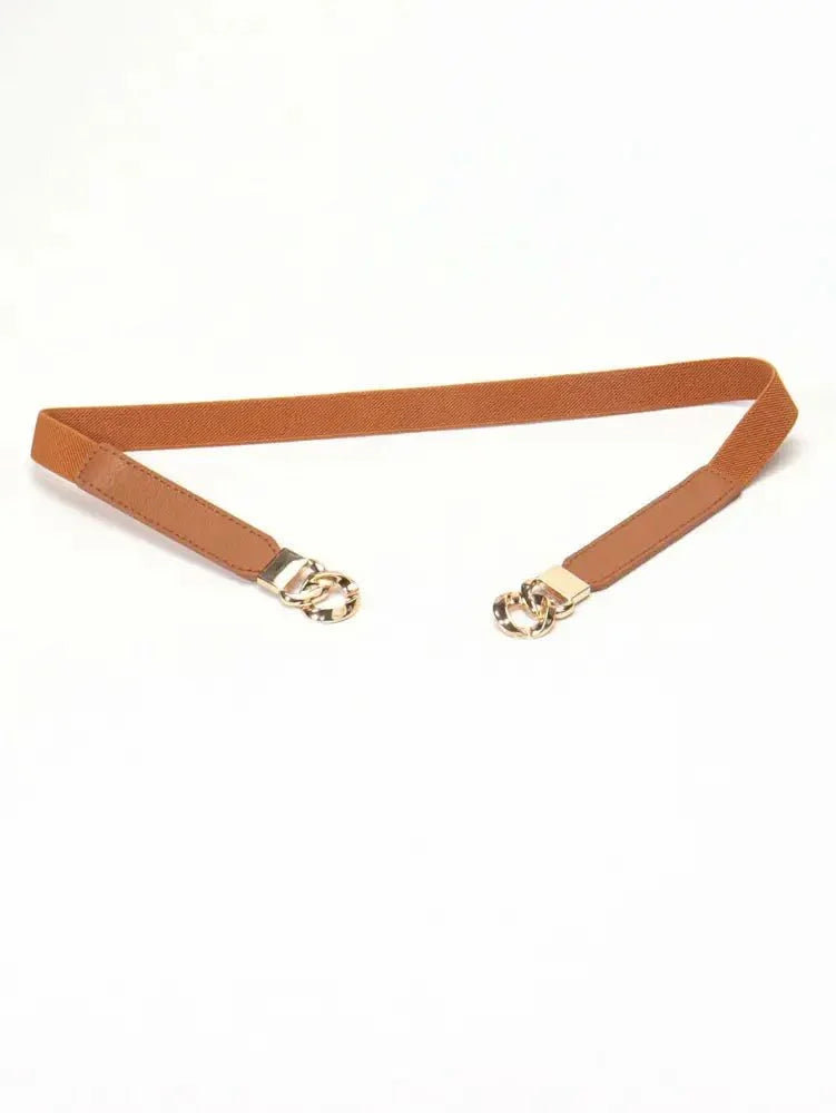 Zinc Alloy Buckle Elastic PU Belt - Update AvenueTrendsi100100896781632100100896781632Zinc Alloy Buckle Elastic PU BeltOchre/Gold