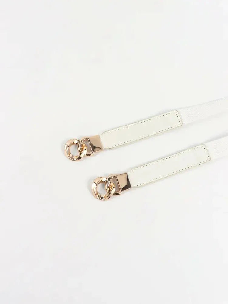 Zinc Alloy Buckle Elastic PU Belt - Update AvenueTrendsi100100896782160100100896782160Zinc Alloy Buckle Elastic PU BeltWhite/Gold