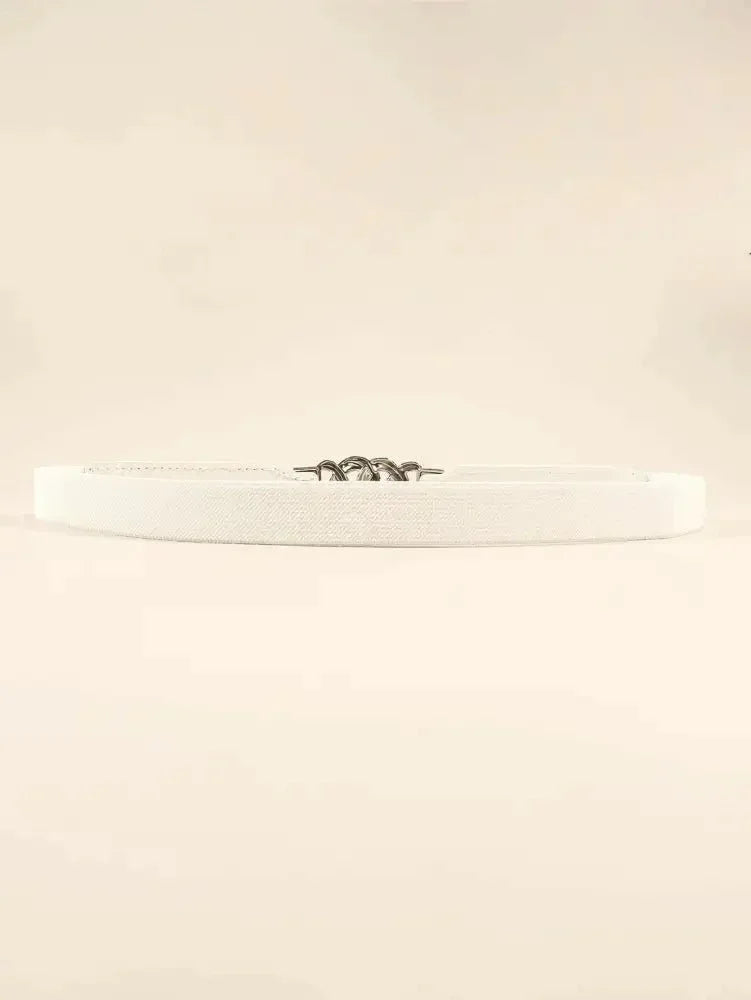 Zinc Alloy Buckle Elastic PU Belt - Update AvenueTrendsi100100896782494100100896782494Zinc Alloy Buckle Elastic PU BeltWhite/Silver