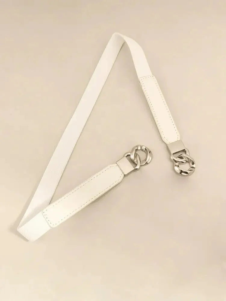 Zinc Alloy Buckle Elastic PU Belt - Update AvenueTrendsi100100896782494100100896782494Zinc Alloy Buckle Elastic PU BeltWhite/Silver