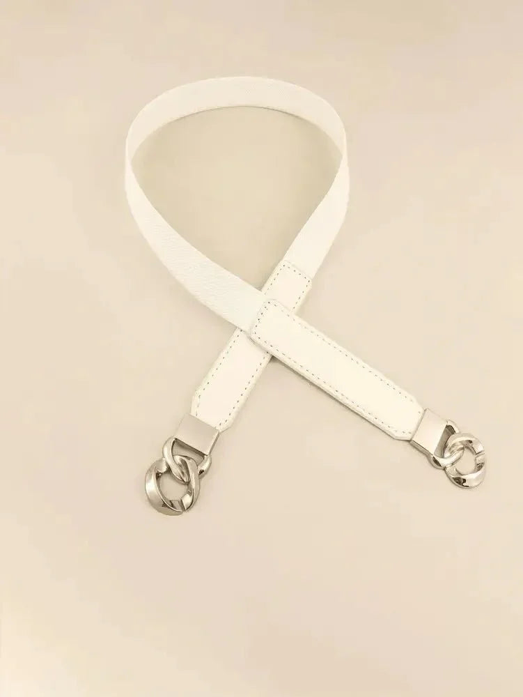 Zinc Alloy Buckle Elastic PU Belt - Update AvenueTrendsi100100896782494100100896782494Zinc Alloy Buckle Elastic PU BeltWhite/Silver