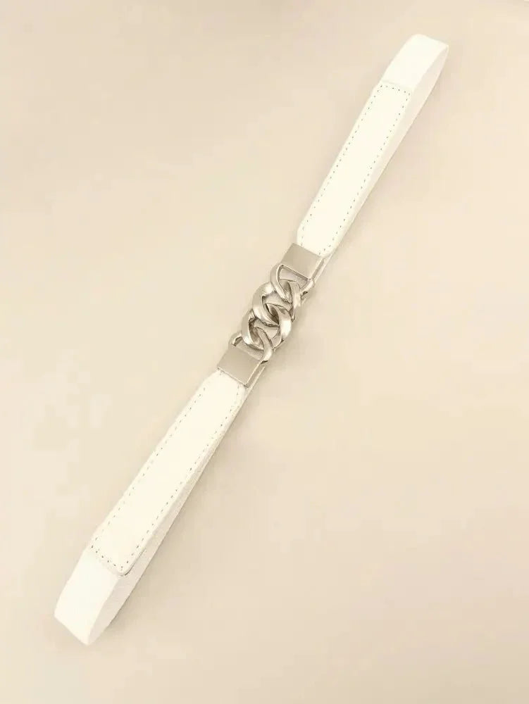 Zinc Alloy Buckle Elastic PU Belt - Update AvenueTrendsi100100896782494100100896782494Zinc Alloy Buckle Elastic PU BeltWhite/Silver