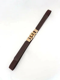 Zinc Alloy Buckle Elastic PU Belt - Update AvenueTrendsi100100896784703100100896784703Zinc Alloy Buckle Elastic PU BeltChocolate/Gold