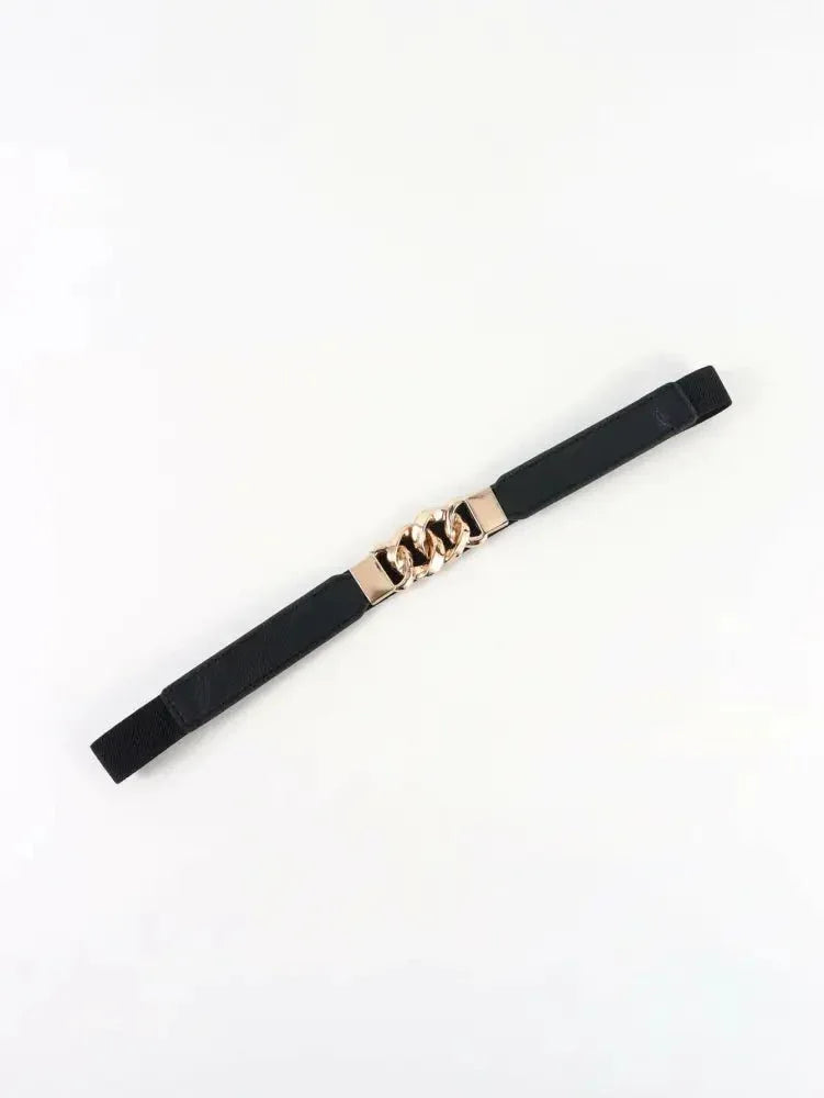 Zinc Alloy Buckle Elastic PU Belt - Update AvenueTrendsi100100896787472100100896787472Zinc Alloy Buckle Elastic PU BeltBlack/Gold