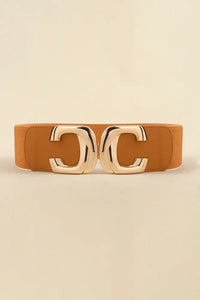 Zinc Alloy Buckle Elastic Wide Belt