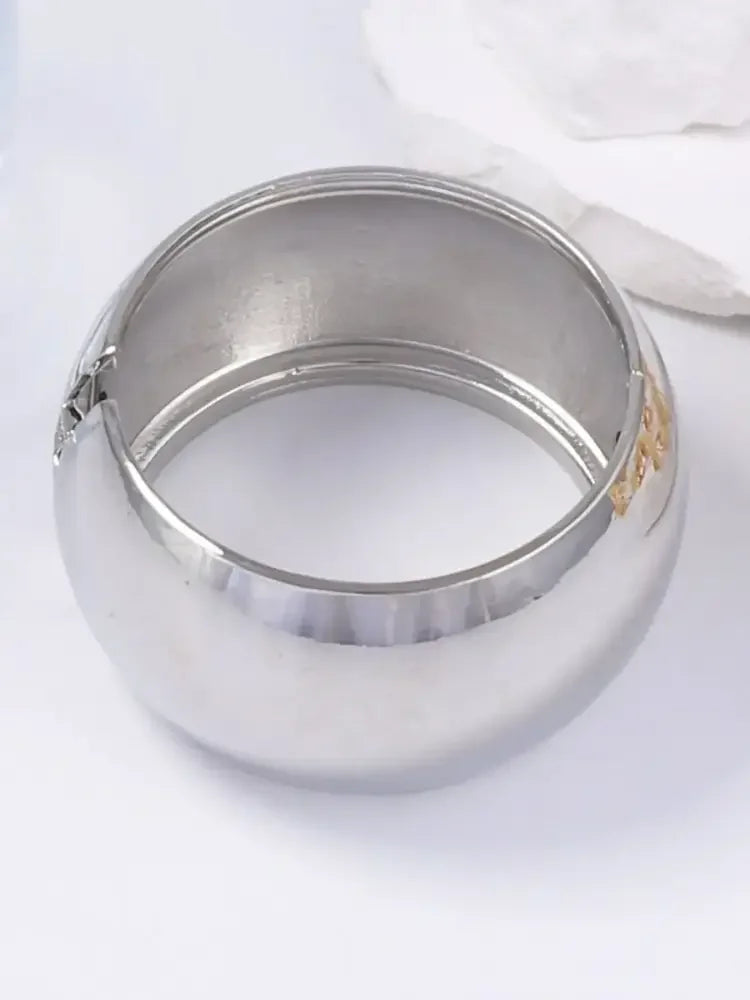 Zinc Alloy Wide Band Cuff Bracelet