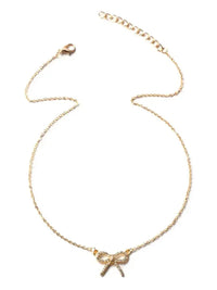 Zircon Bow Pendant Necklace